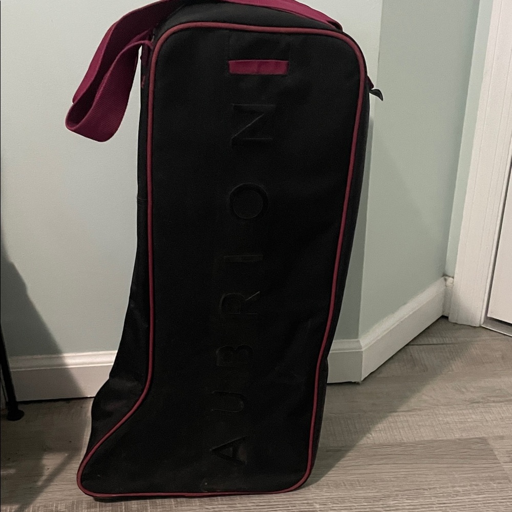 Aubrion Black and Pink Equestrian Boot Bag